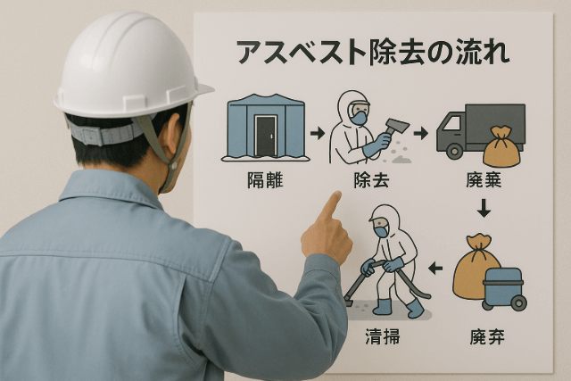 福山でのアスベスト除去工事の流れ